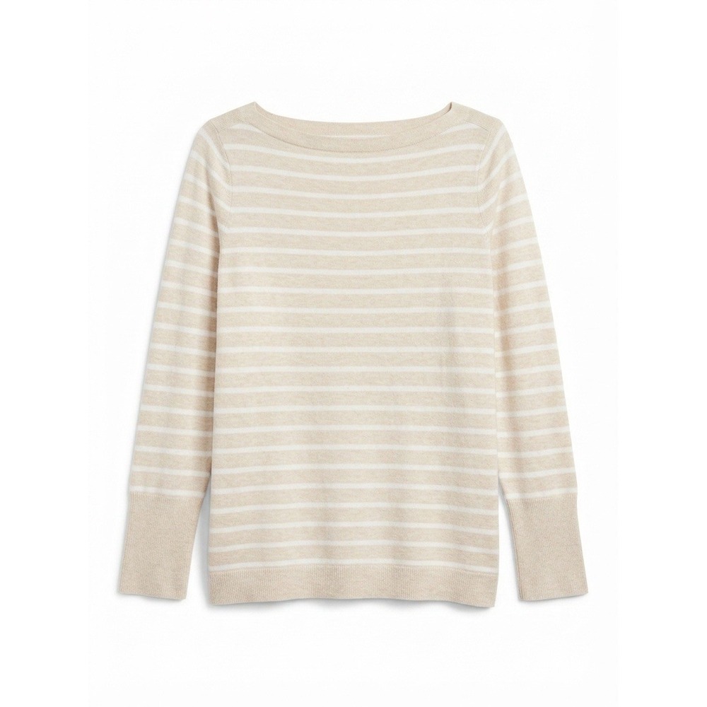J Crew Small Long Sleeve New Striped Preppy Sweater Neutral Beige White